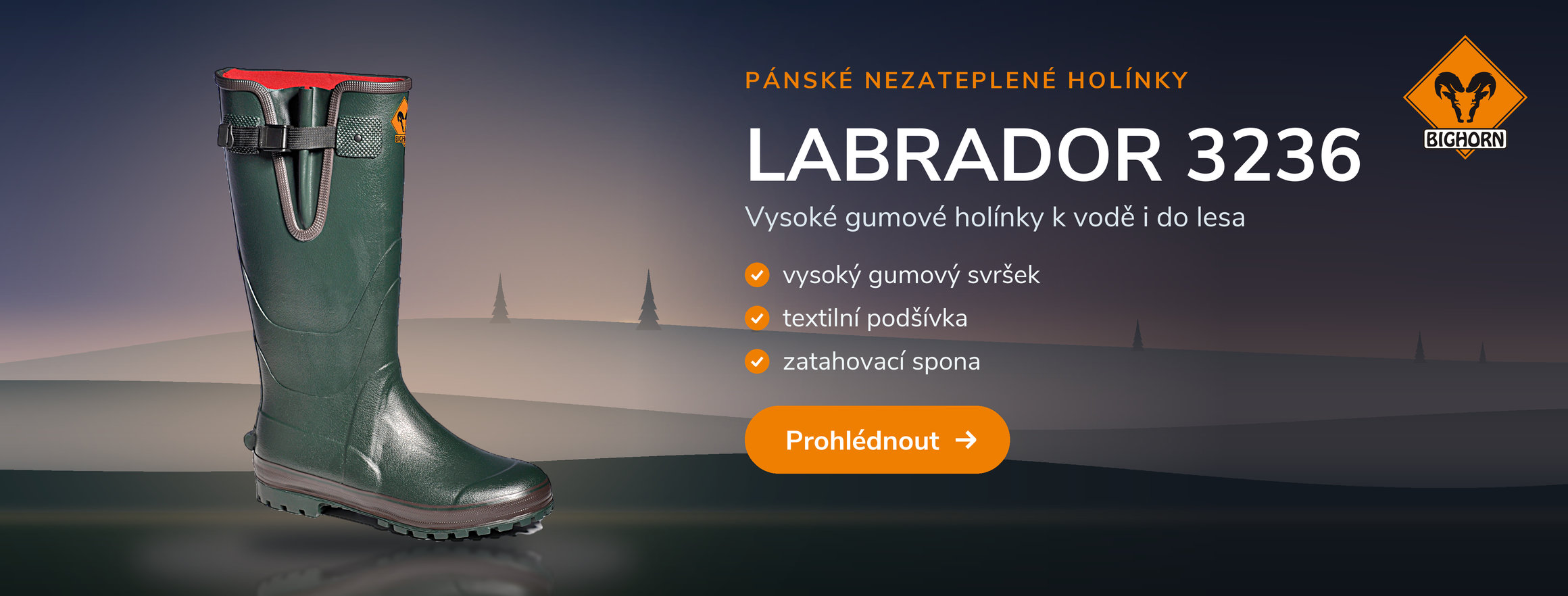 Pánské vysoké gumové holínky Bighorn LABRADOR 3236